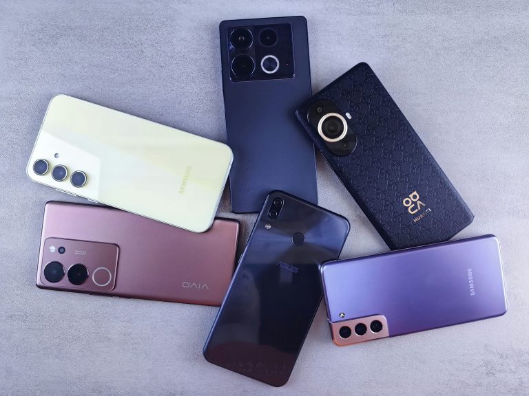 collection of smartphones