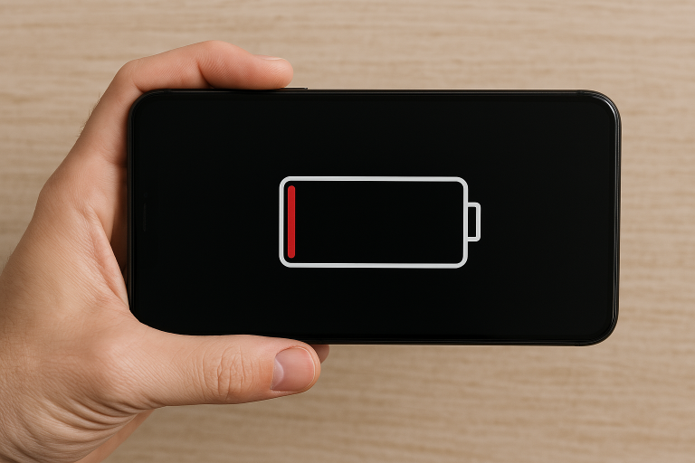 phone won't turn on low battery