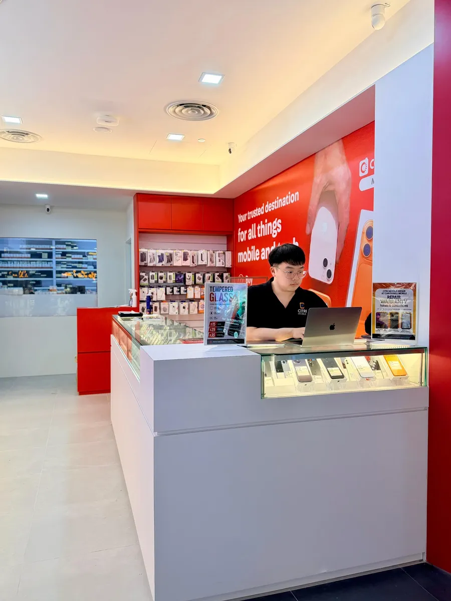 Inside the Citri Mobile Xiaomi repair store at Carousell Mobile, Jurong Point, Singapore