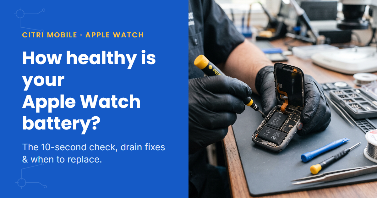 Apple Watch battery health check, repair Singapore