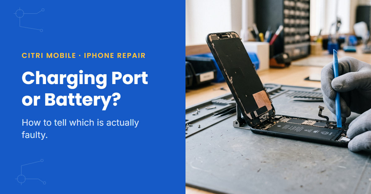 iPhone charging port and battery repair Singapore, Citri Mobile