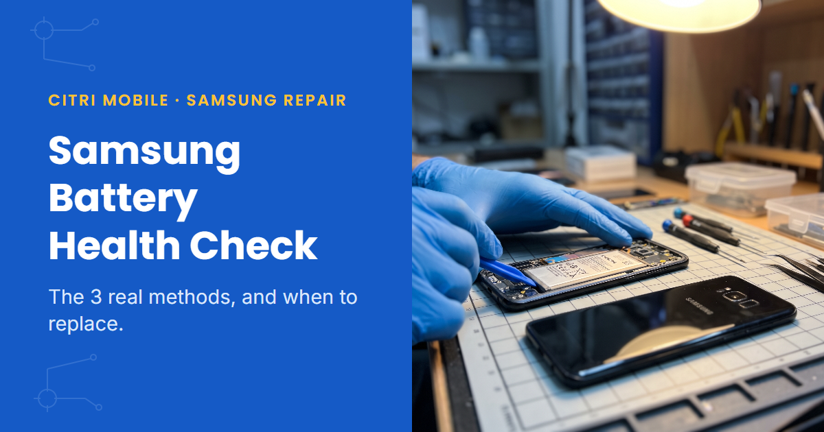 Samsung Galaxy battery health check, battery replacement Singapore